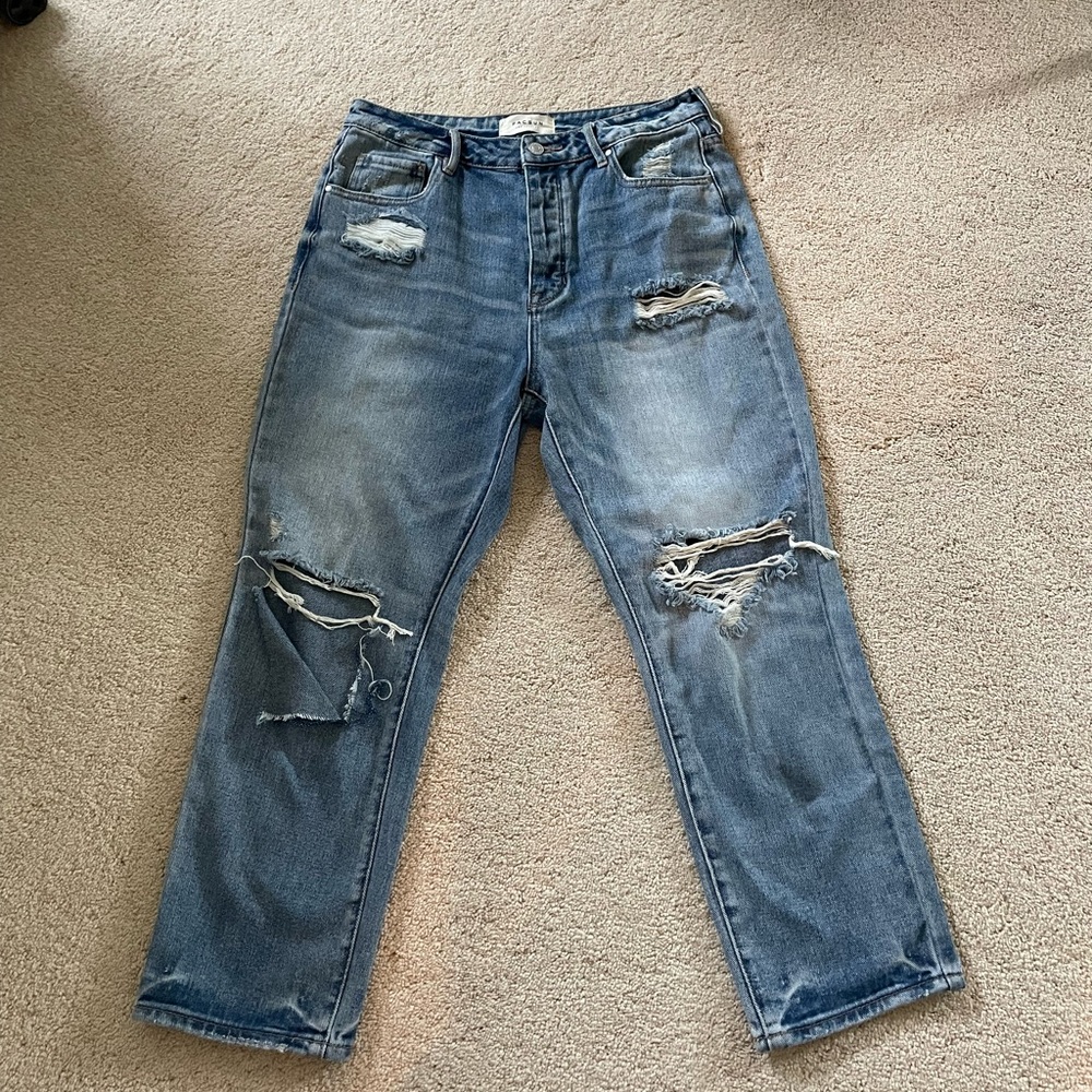 High waisted ripped blue jeans from pacsun